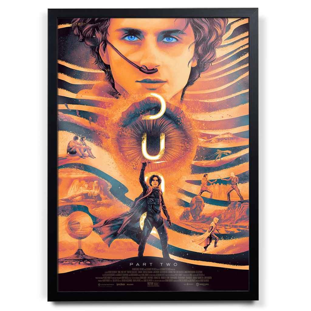 Dune Part Two Editions poster by Bella Grace in black frame