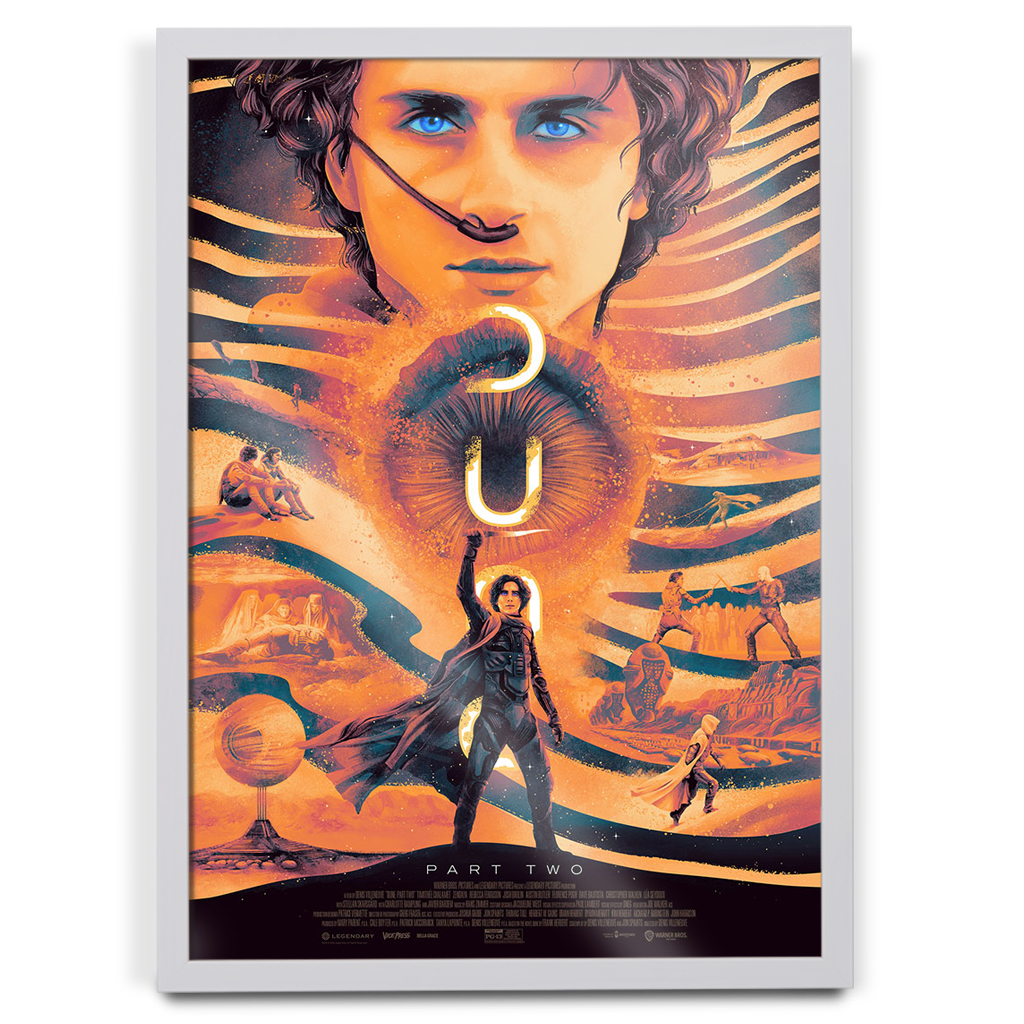 Dune Part Two Editions poster by Bella Grace in white frame