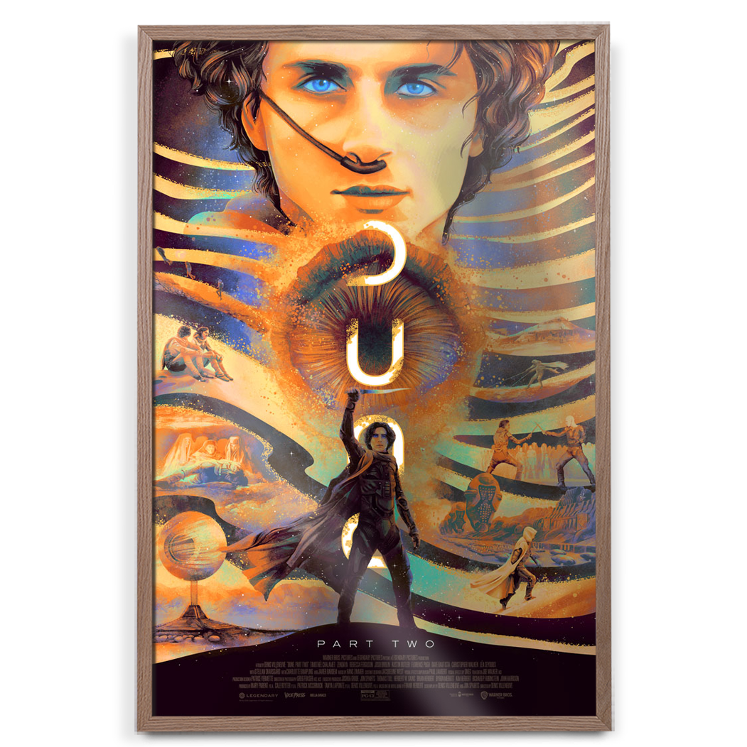 Dune Part 2 foil poster by Bella Grace in natural frame