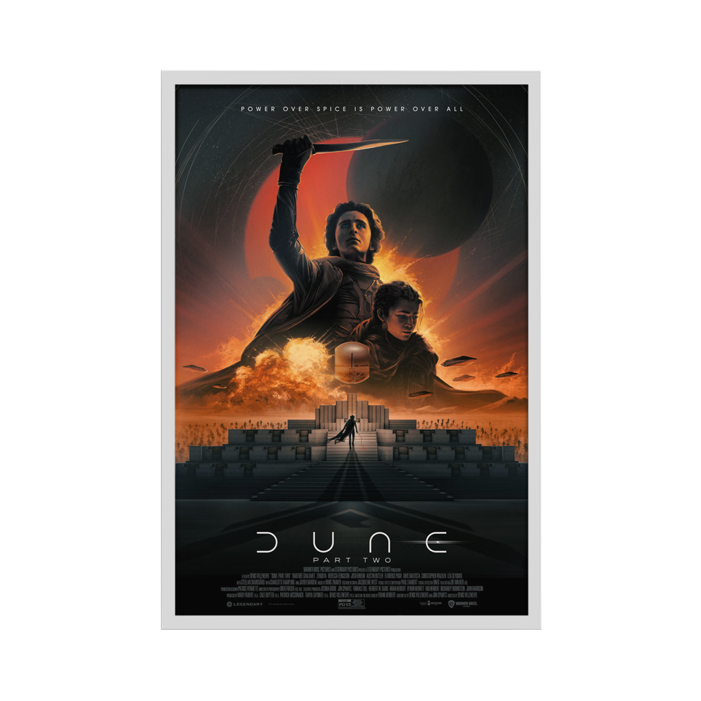 dune part two movie poster by Matt Ferguson in white frame