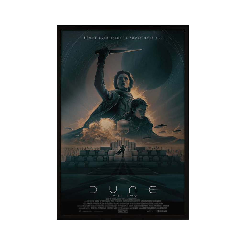 dune part two foil variant poster by Matt Ferguson in black frame