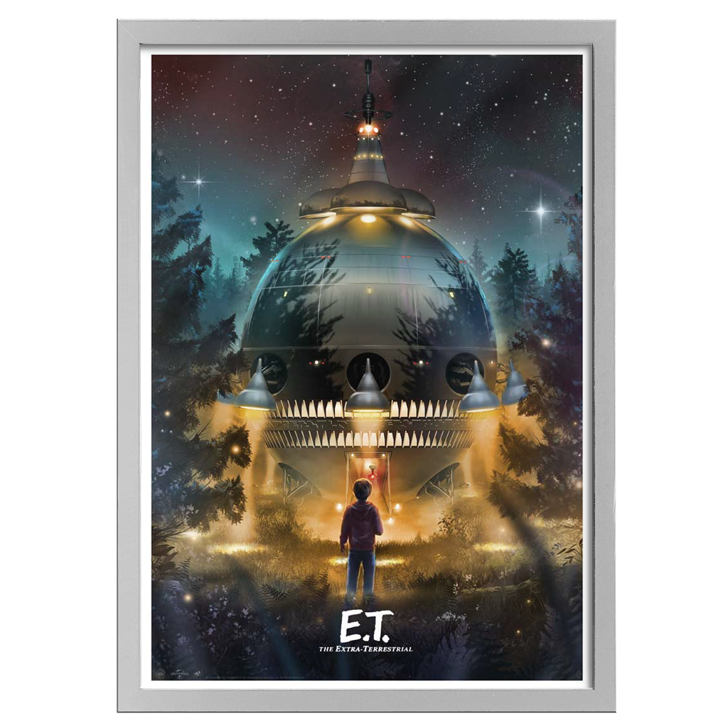 E.T. The Extra-Terrestrial Poster By Andy Fairhurst In White Frame