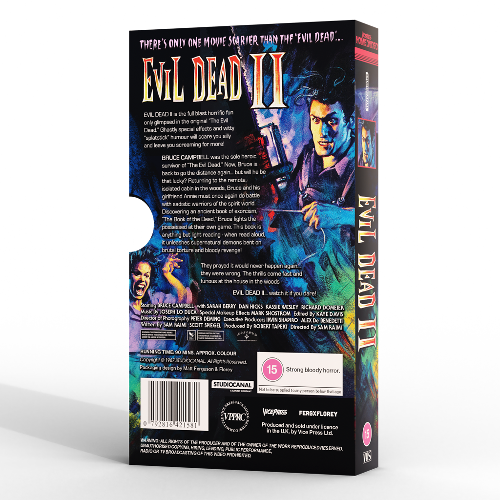 Evil dead II book of the dead VHS by vice press home video reverse
