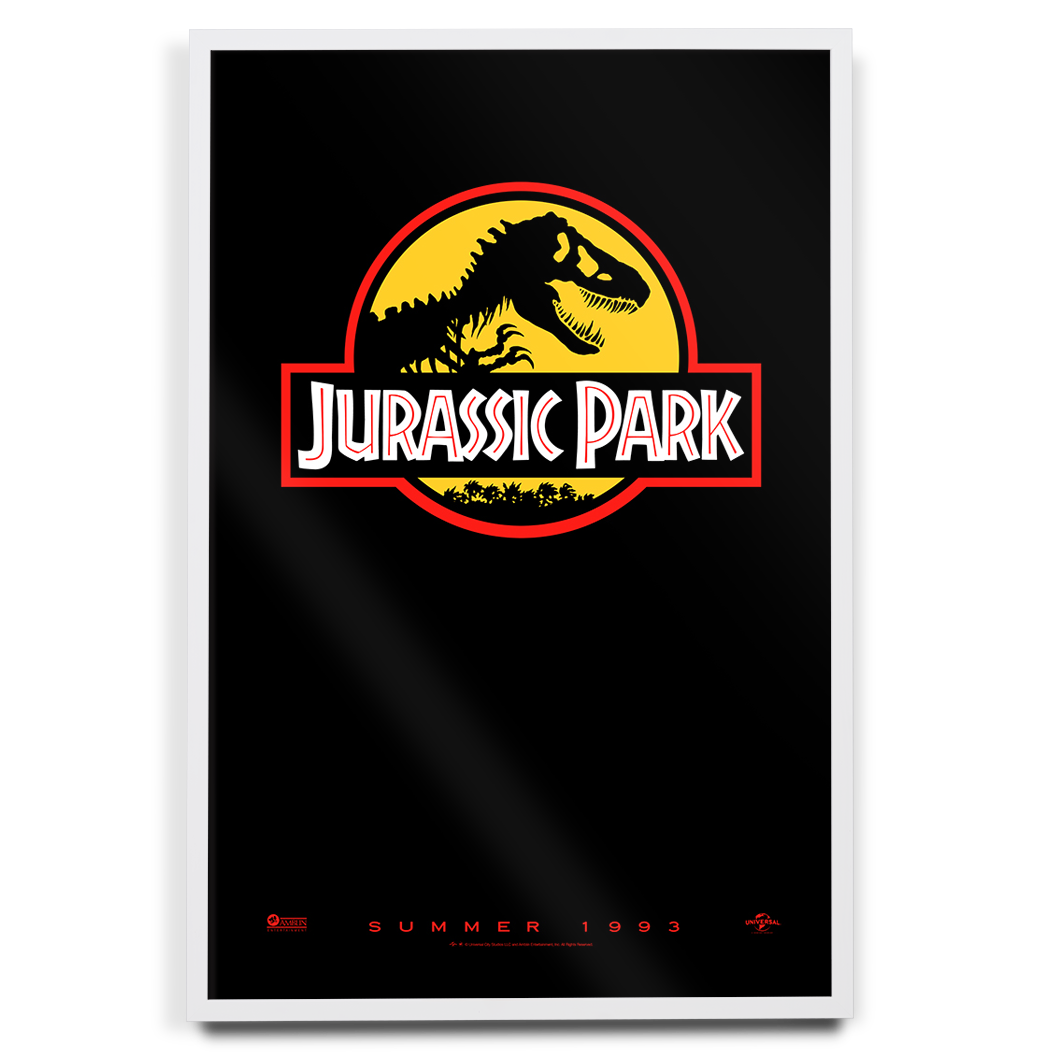 Jurassic Park Original Teaser poster in white frame