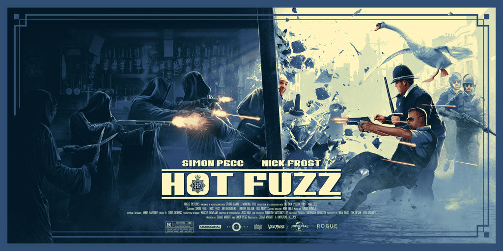 Hot Fuzz movie poster by Juan Ramos