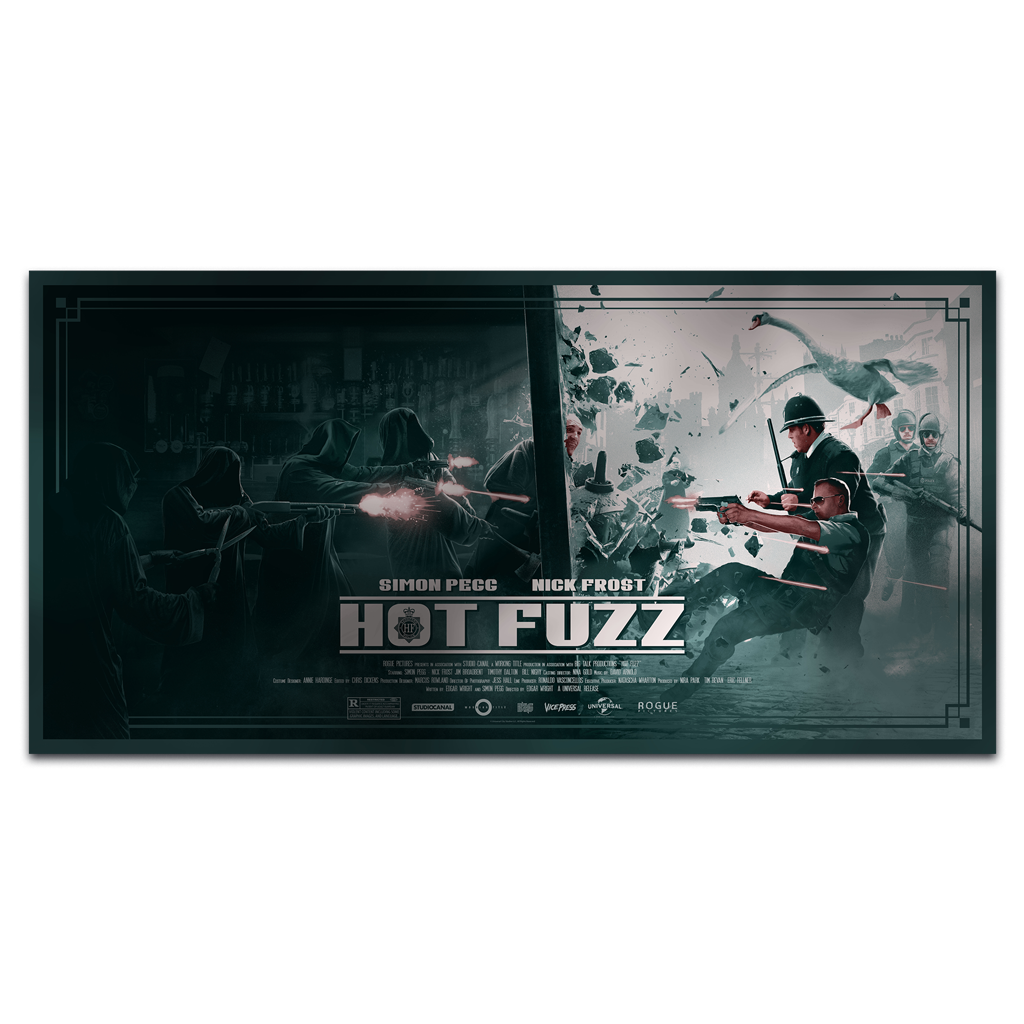 Hot Fuzz variant movie poster by Juan Ramos