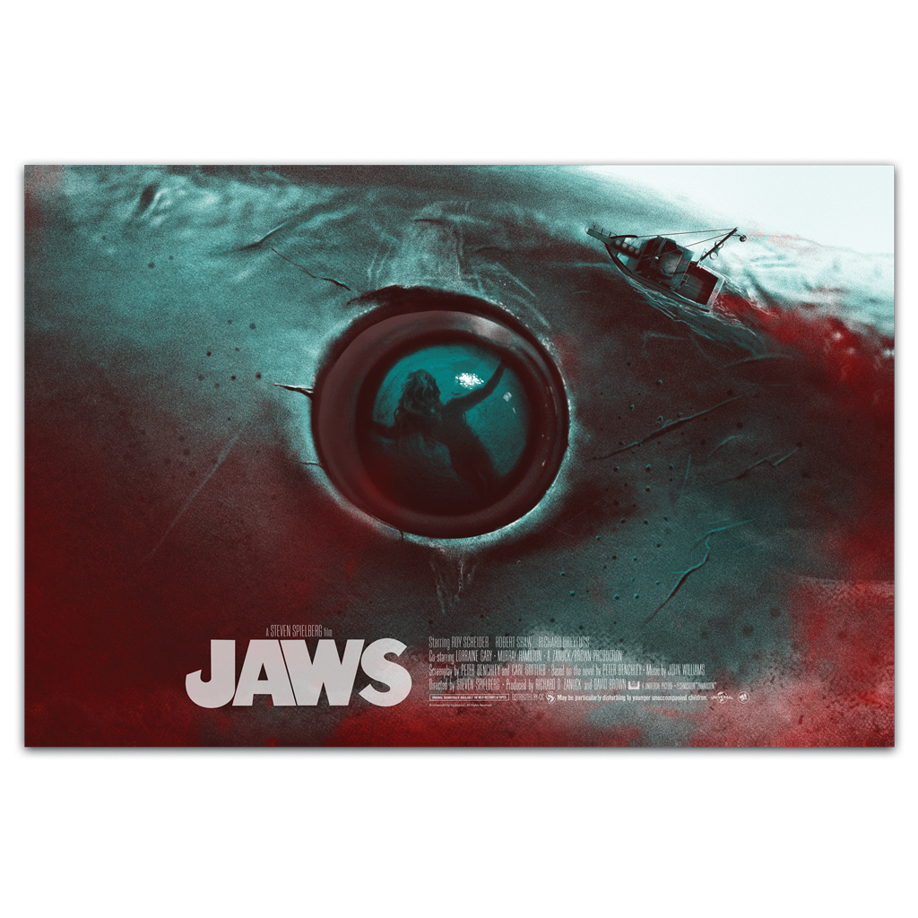 Jaws acrylic poster by Juan Ramos