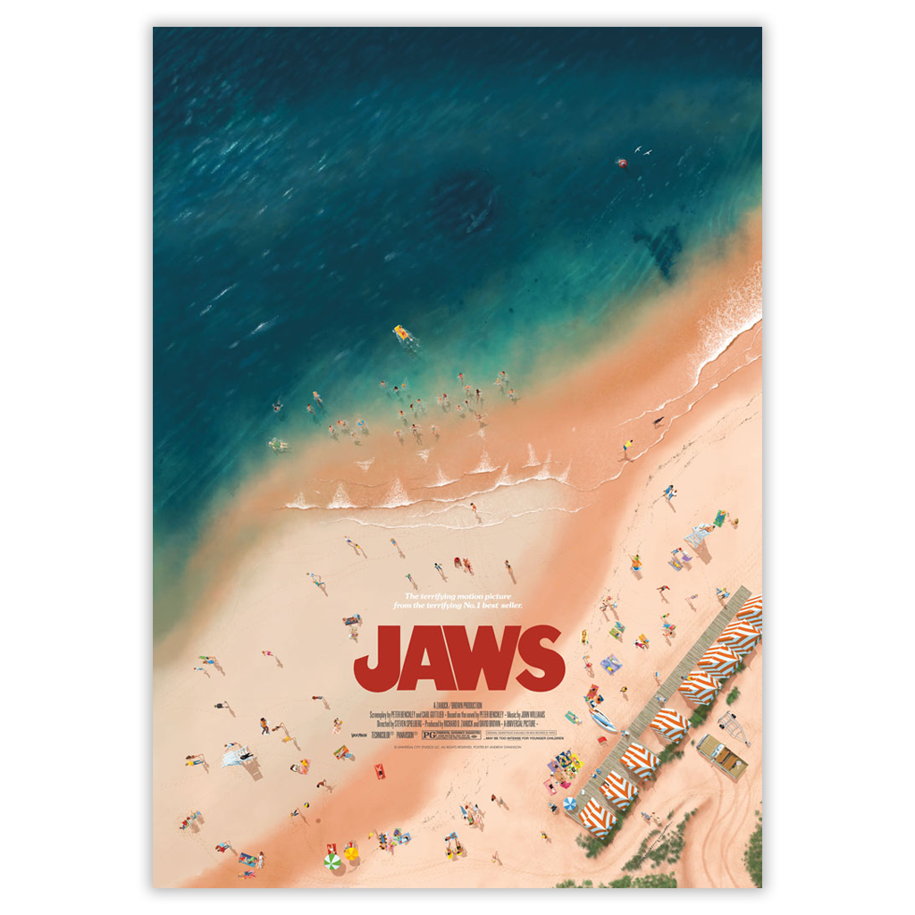 Jaws editions alternative movie poster by Andrew swainson