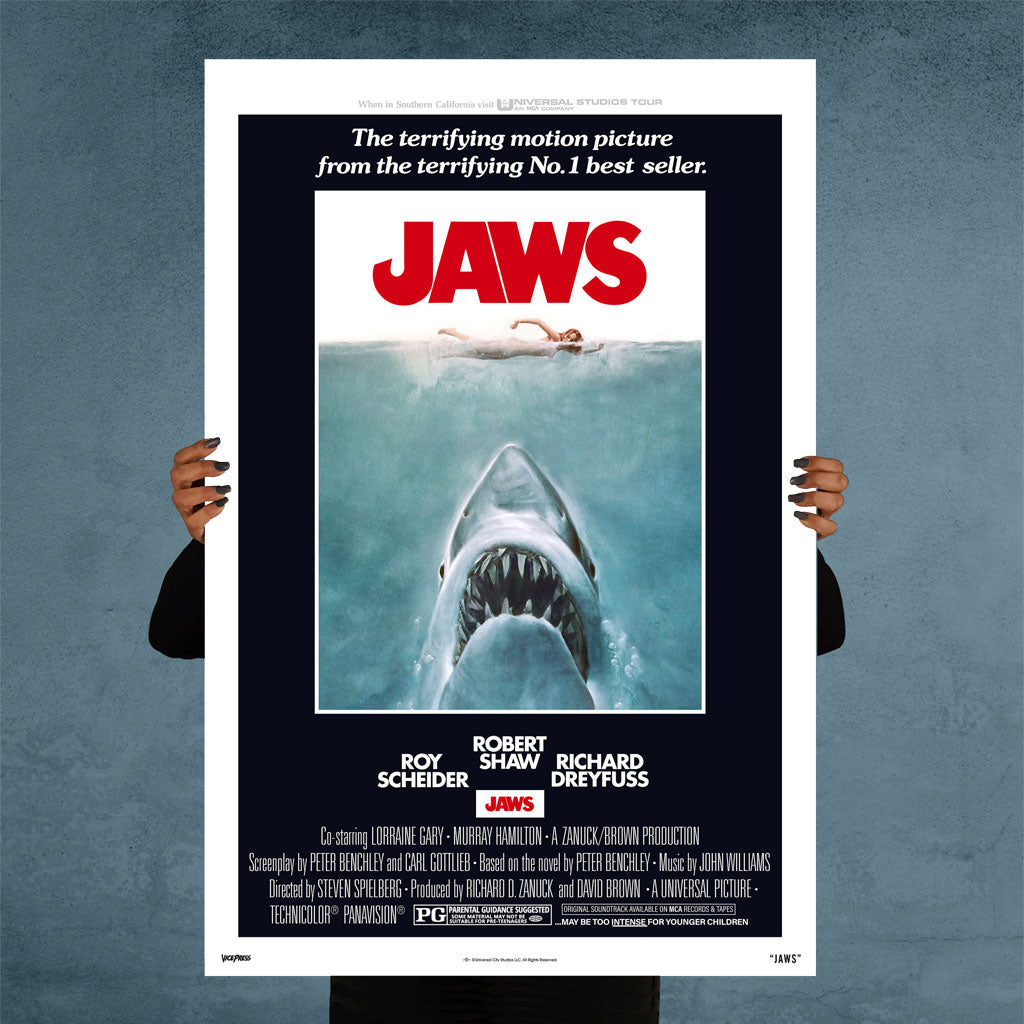 Jaws original movie poster size comparison