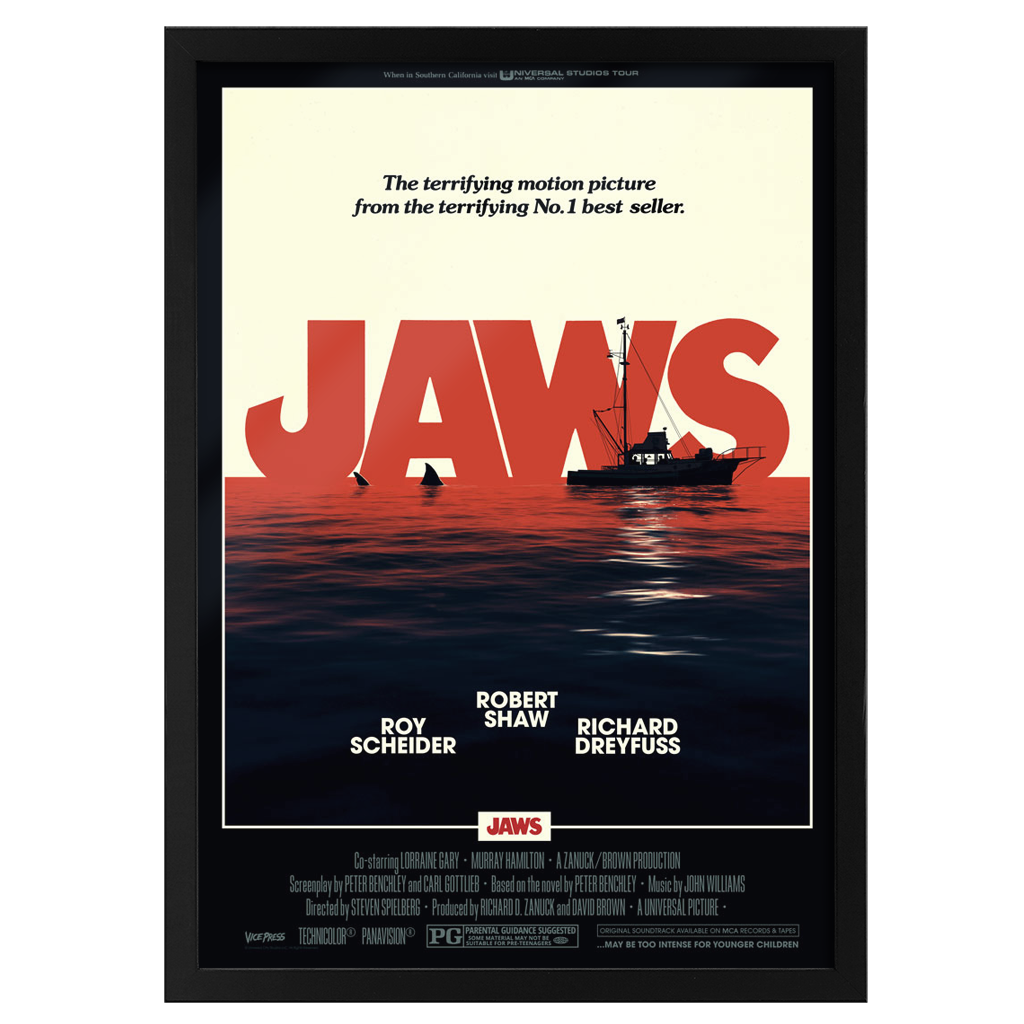 jaws Matt Ferguson vice press poster In black frame