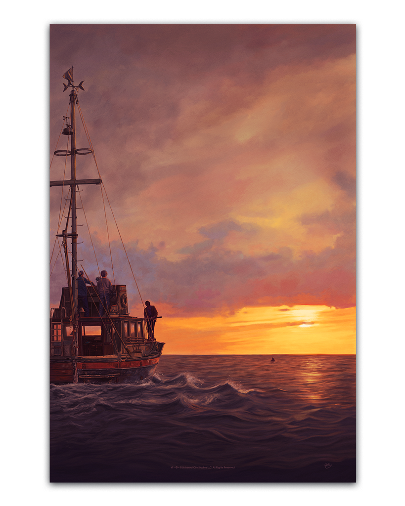 Jaws art print movie poster by Sam Gilbey
