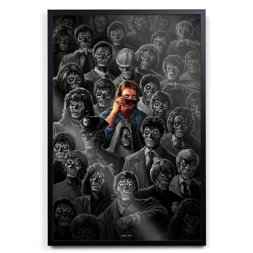 They Live Art Print Movie Poster By James Bousema in black frame