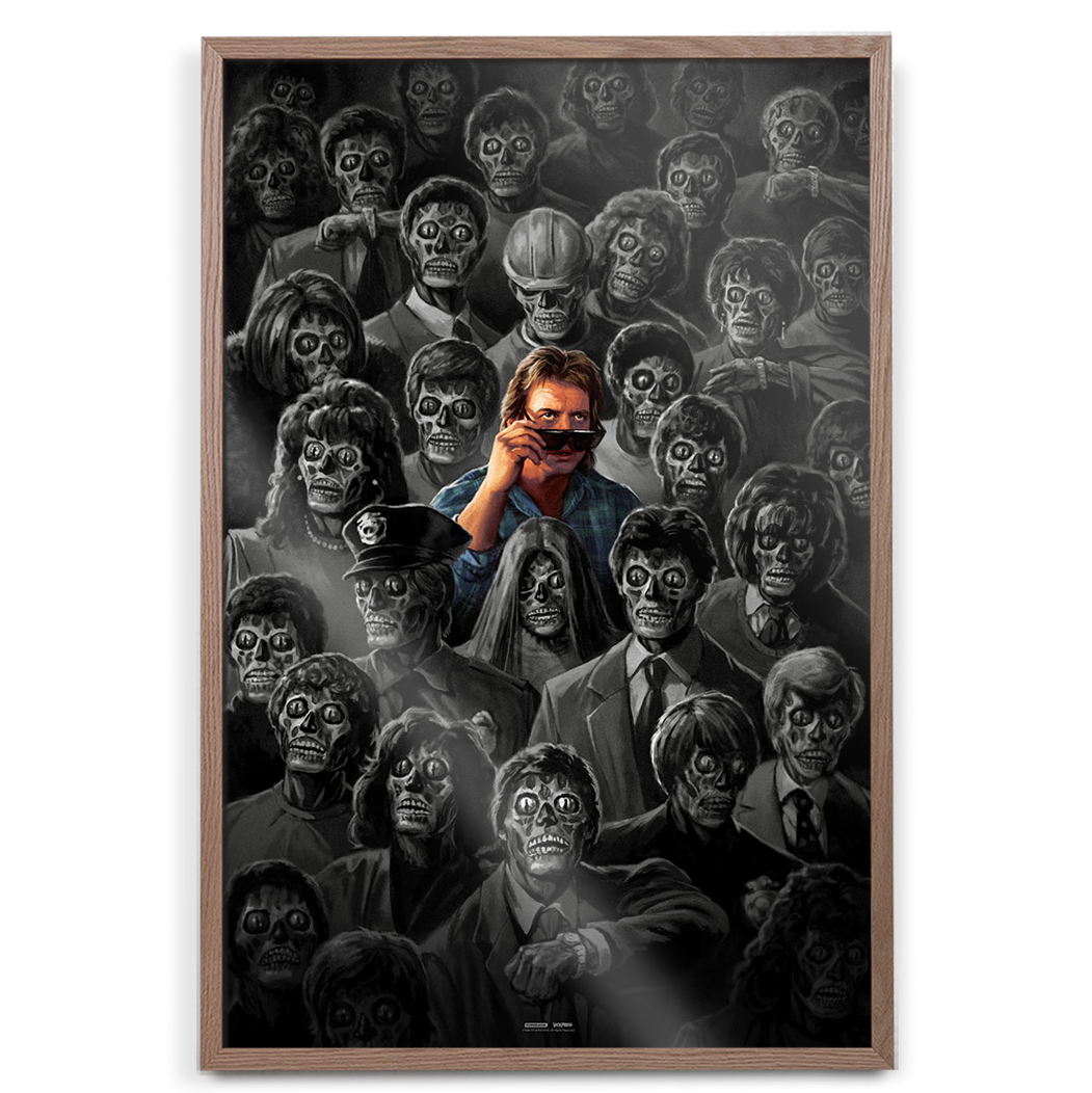 They Live Art Print Movie Poster By James Bousema in natural frame