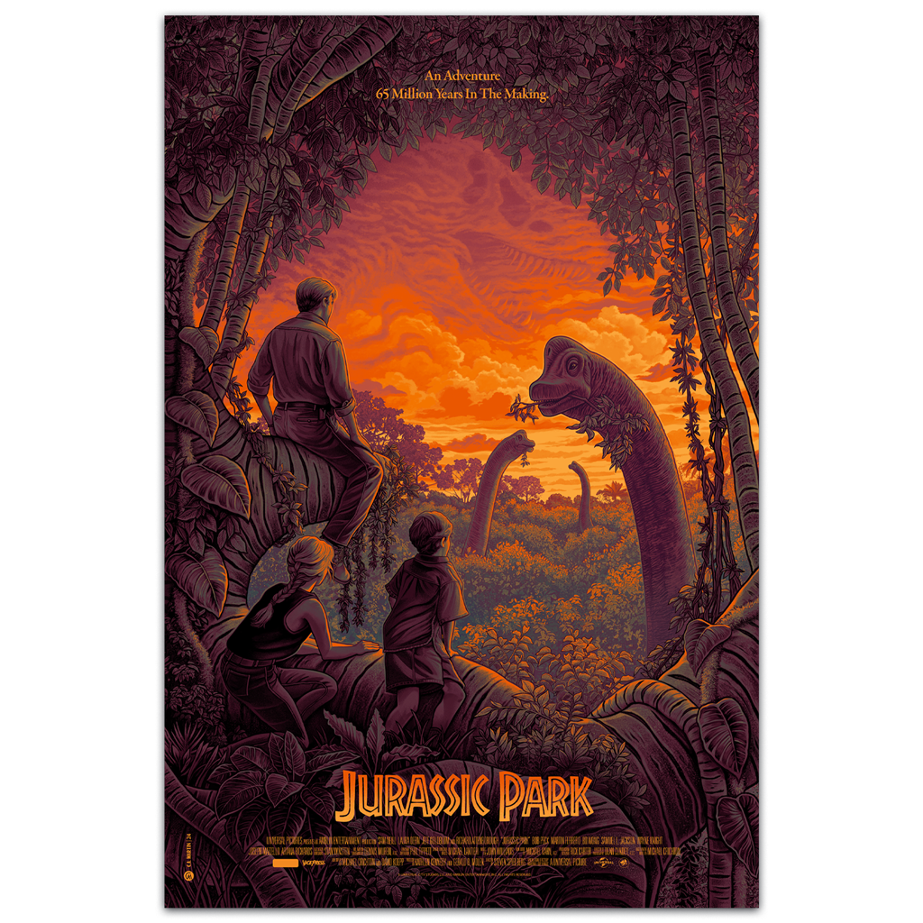 Jurassic Park officially licensed variant movie poster by CA Martin