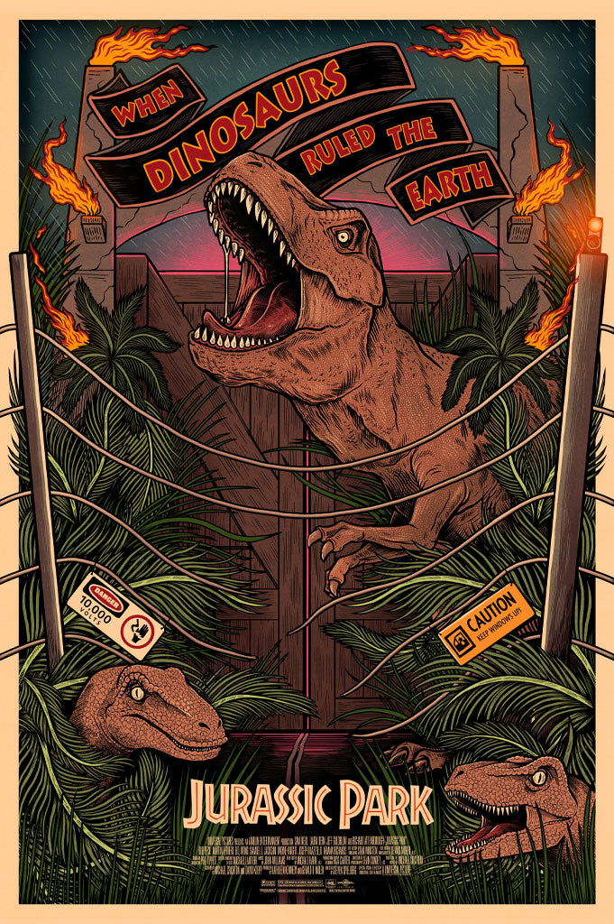 Jurassic Park Movie Poster By Sam Dunn