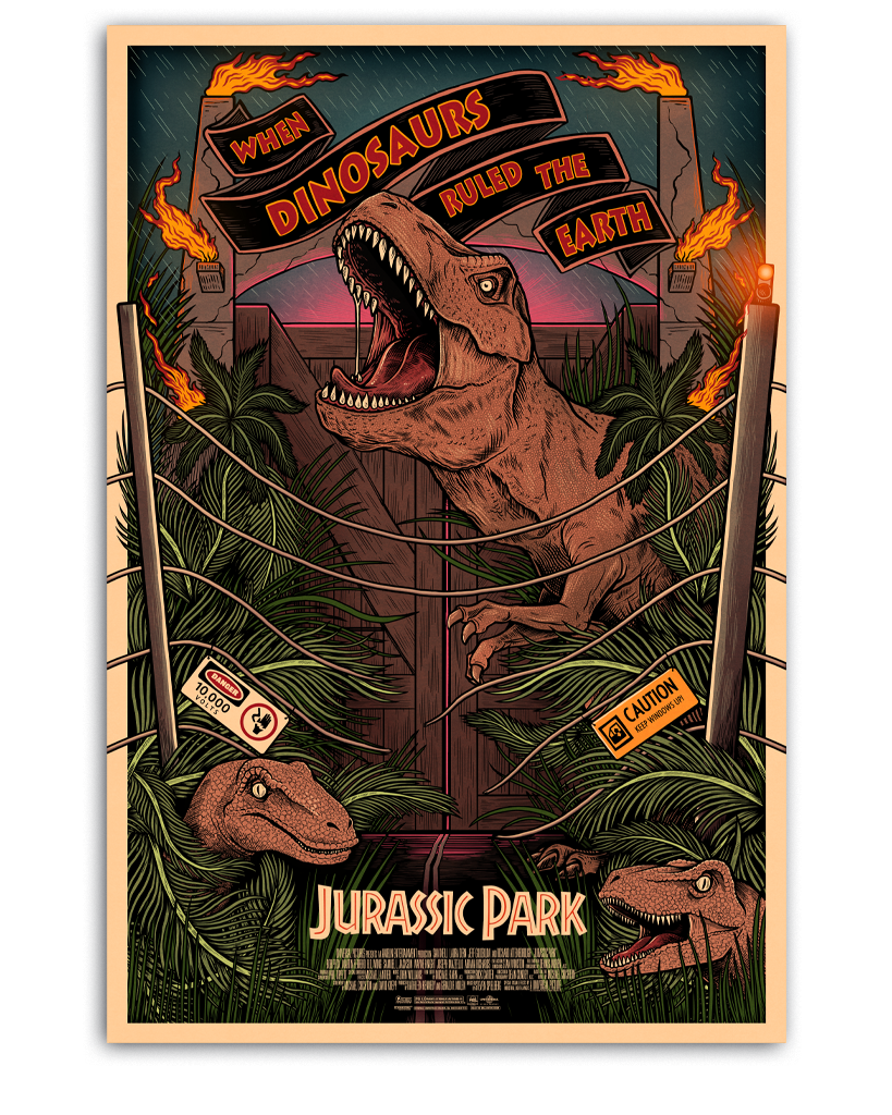 Jurassic Park T-Rex Poster By Sam Dunn