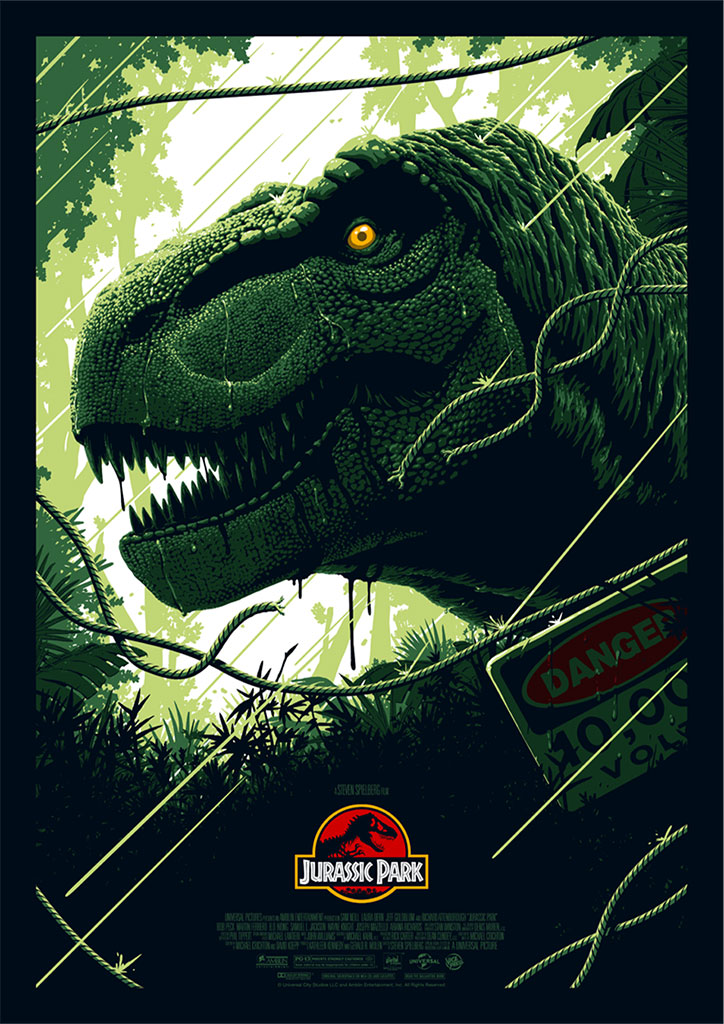Jurassic Park T-Rex Editions Movie Poster By Florey