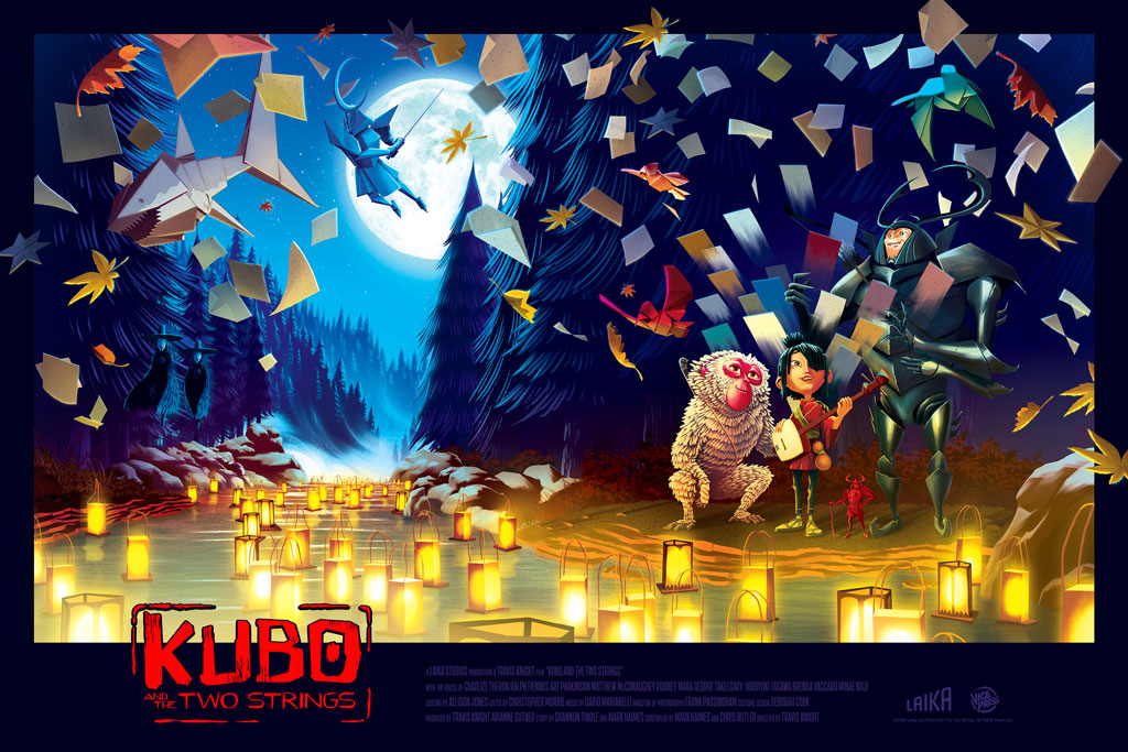 Kubo and the two Strings 24x36 inch movie poster by Kevin Tong