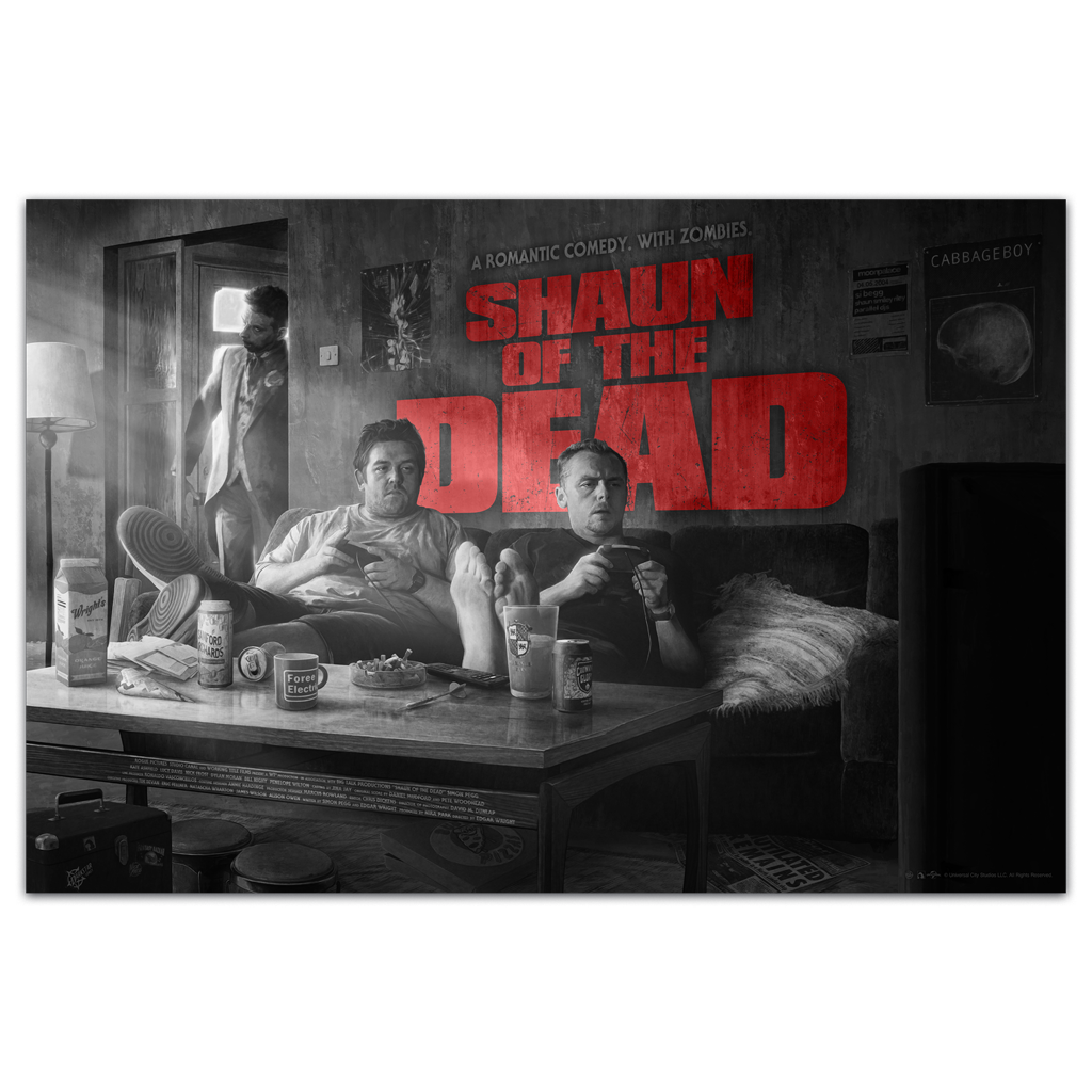 Shaun Of The Dead variant movie poster by Kevin Wilson