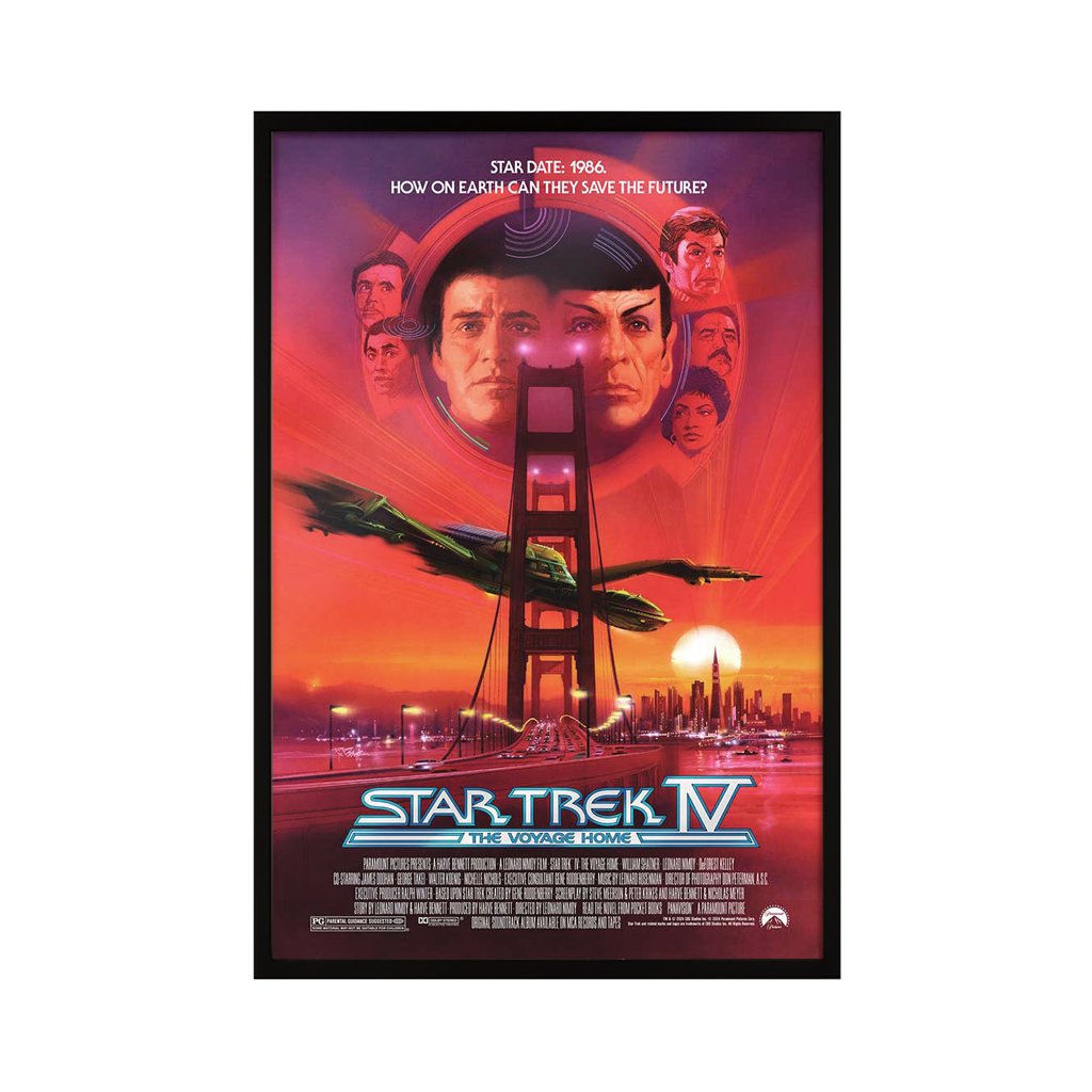 Star Trek 4 the voyage home movie poster by Bob Peak in black frame