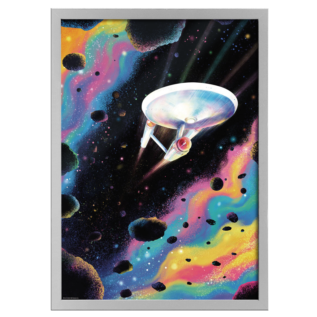 Star Trek The Original Series USS EnterpriseArt Print by Carly AF in white frame