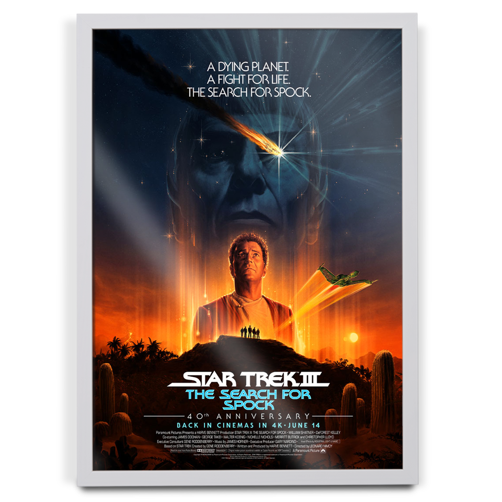 Star Trek III The Search For Spock editions movie poster Matt Ferguson in white frame