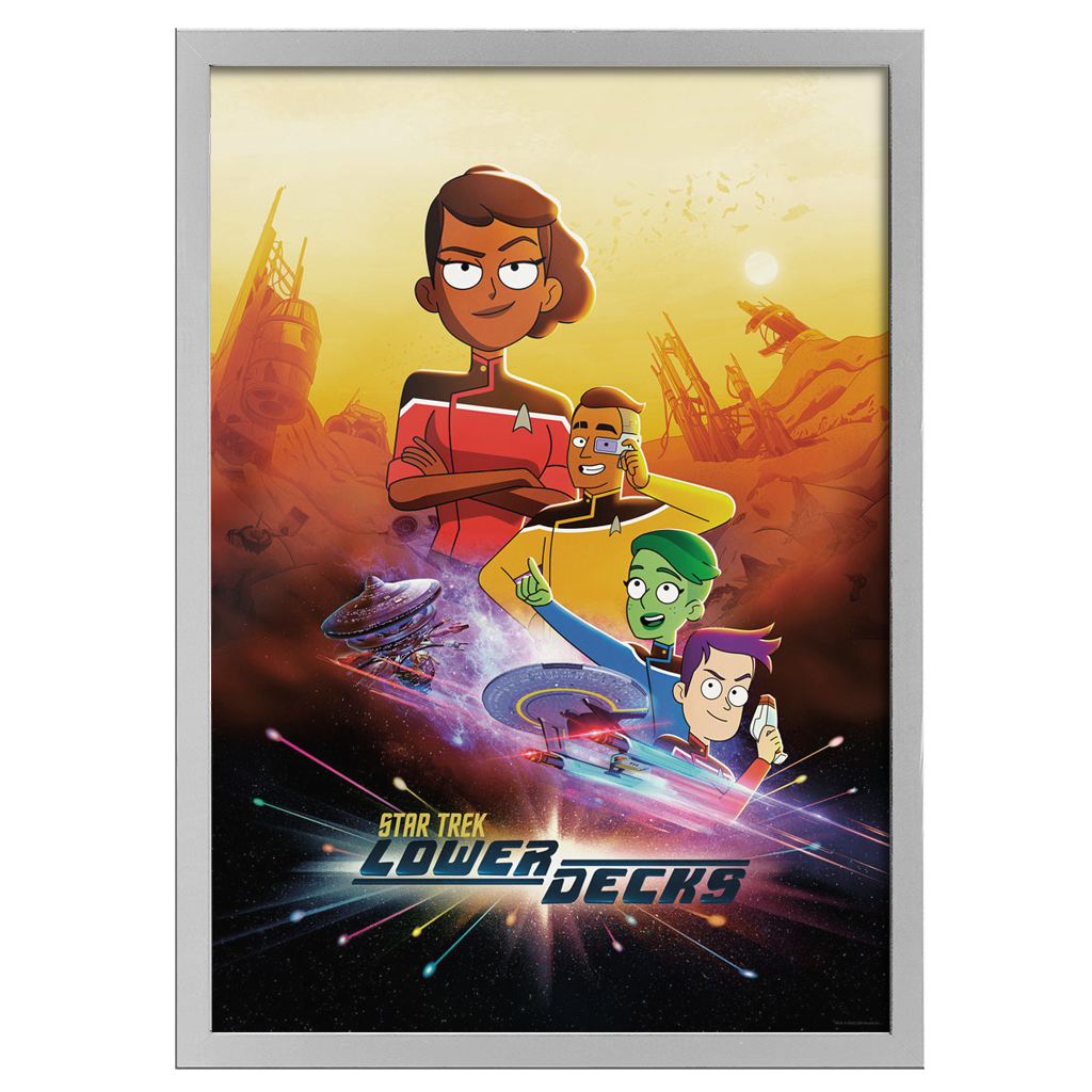 Star Trek Lower Decks Season 2 Key Art Fine art print Poster in white frame