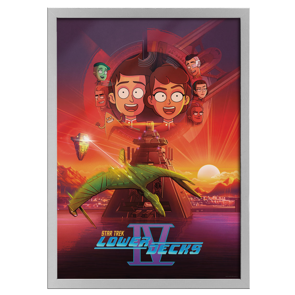 Star Trek Lower Decks Season 4 Key Art Fine art print Poster in white frame