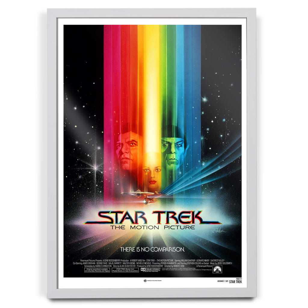 Star Trek The Motion Picture Editions Movie Poster Art By Bob Peak in white frame
