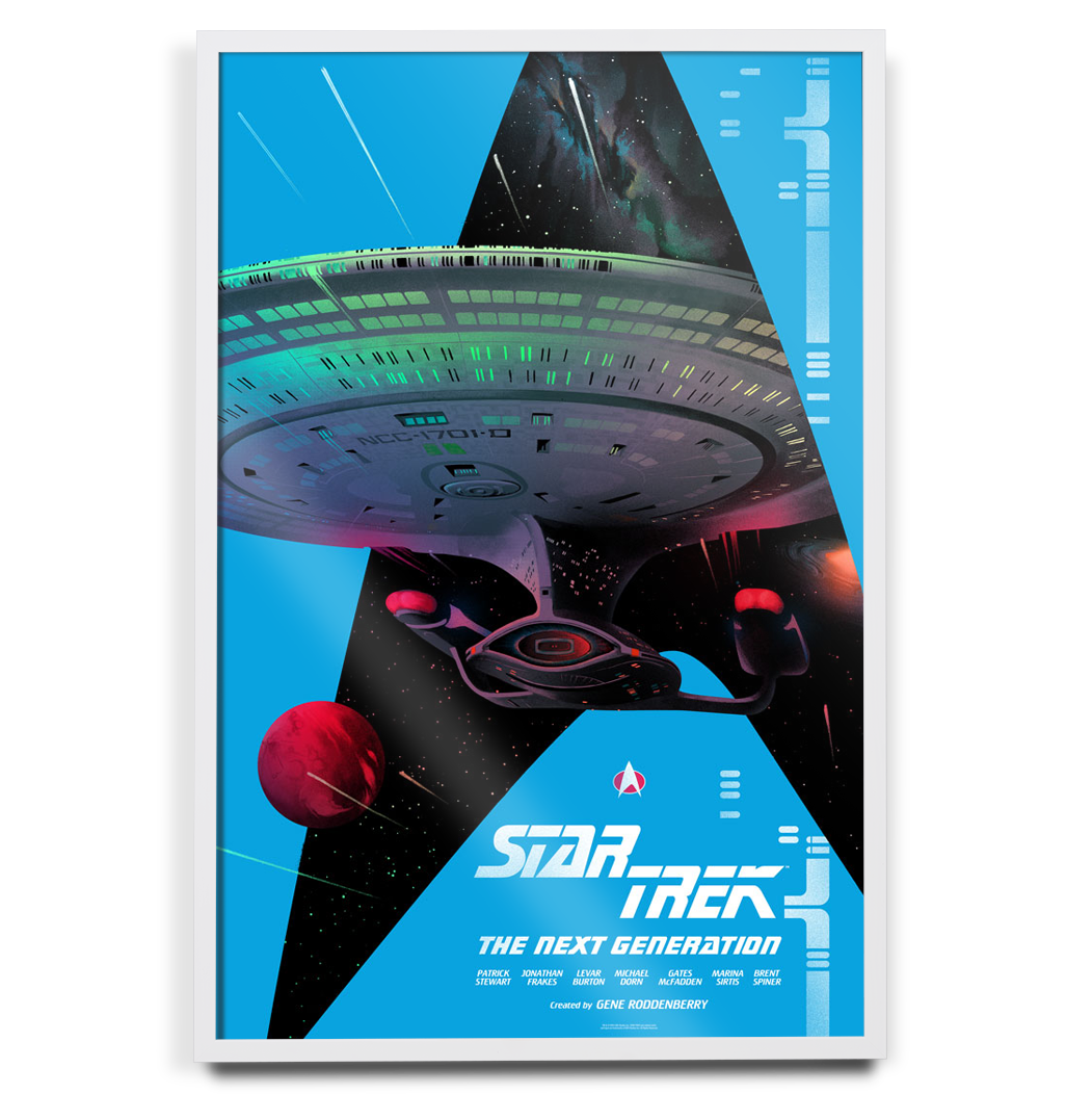 Star Trek The Next Generation foil variant Poster by Lyndon Willoughby in white frame