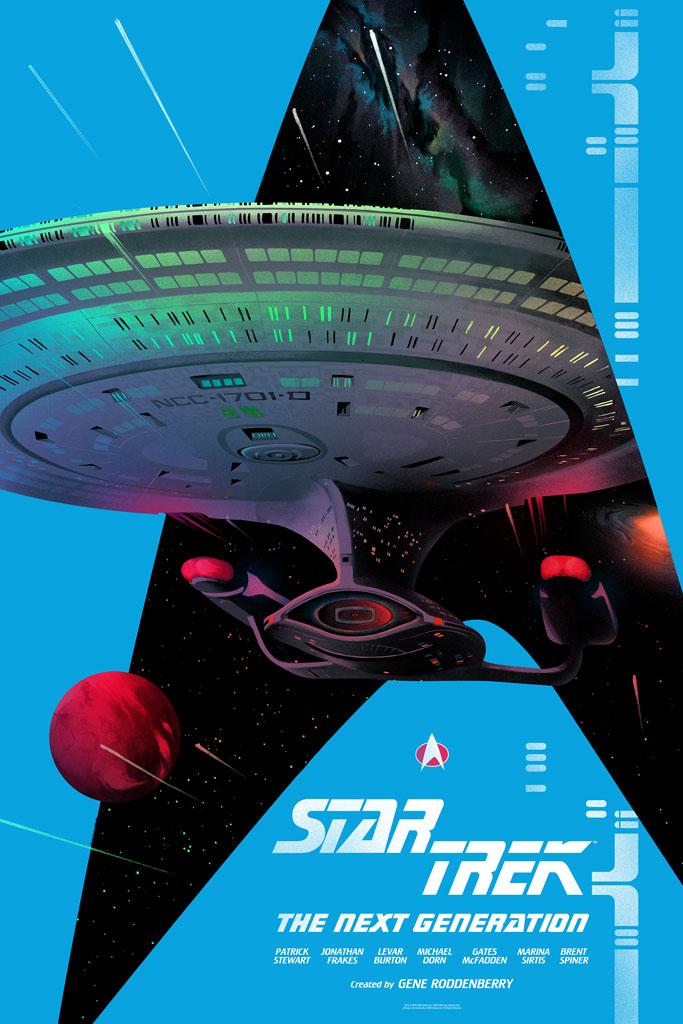 Star Trek The Next Generation Enterprise D foil variant Poster by Lyndon Willoughby