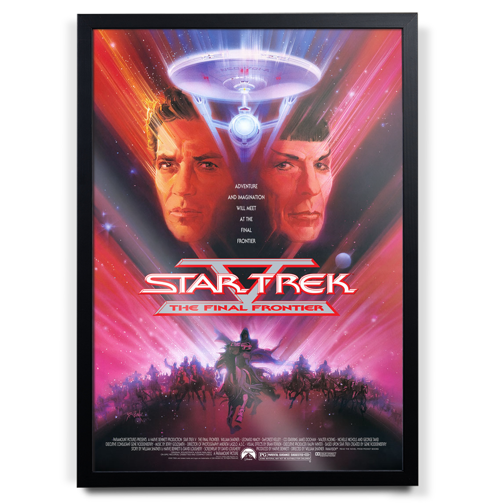 Star Trek V The Final Frontier Editions Movie Poster in black frame
