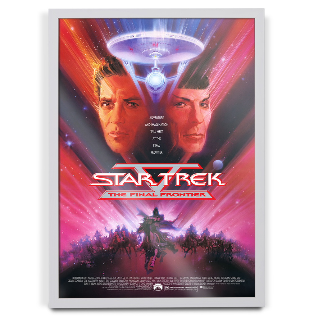 Star Trek V The Final Frontier Editions Movie Poster in white frame