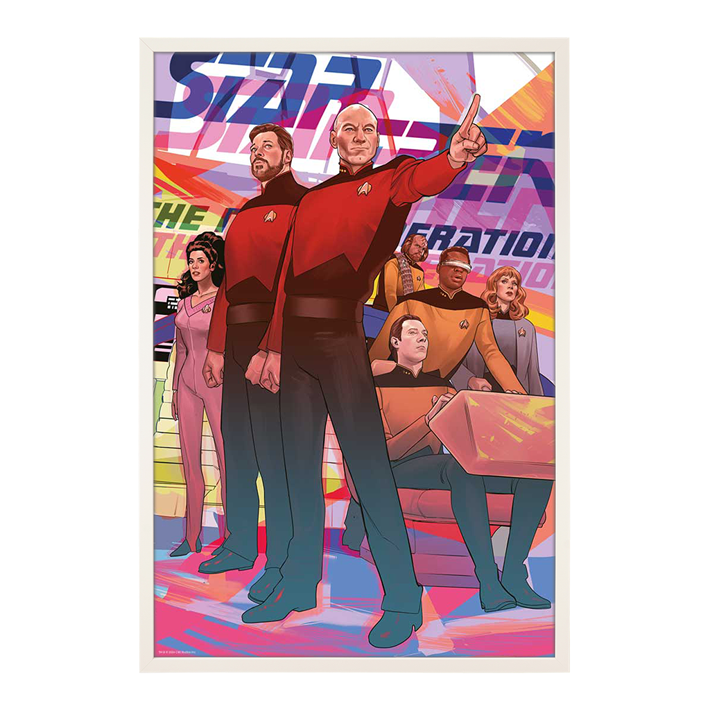 Star Trek The Next Generation white framed Poster by Rachael Stott