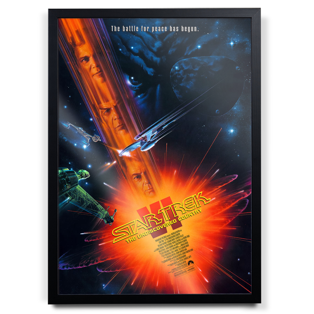 Star Trek VI The Undiscovered Country movie poster in black frame