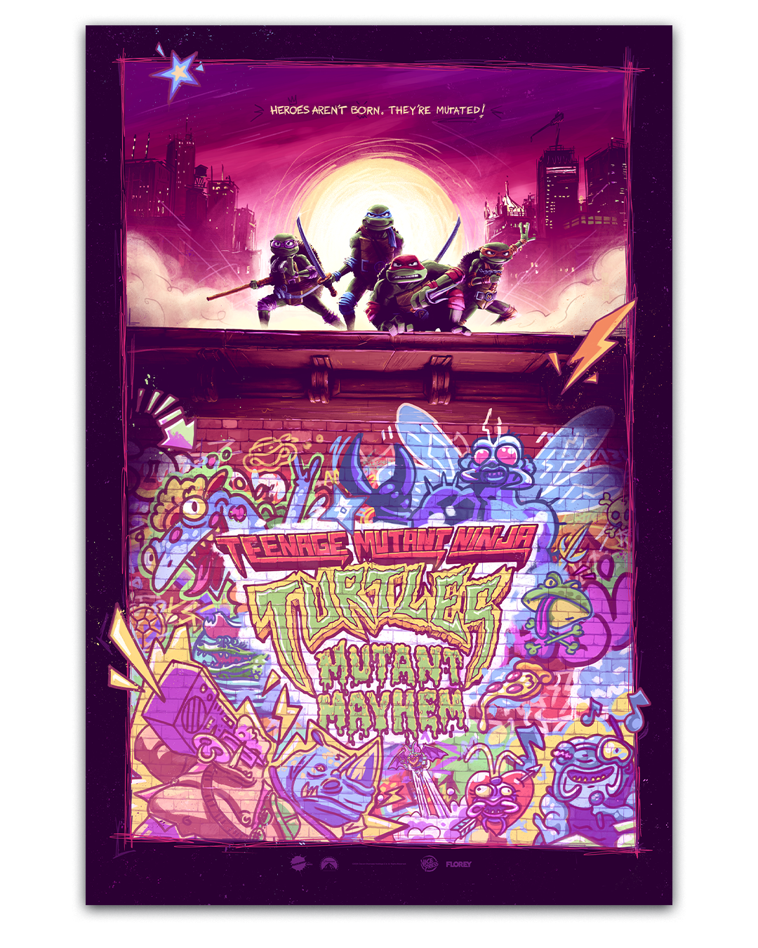 Teenage Mutant Ninja Turtles Mutant Mayhem Poster By Florey