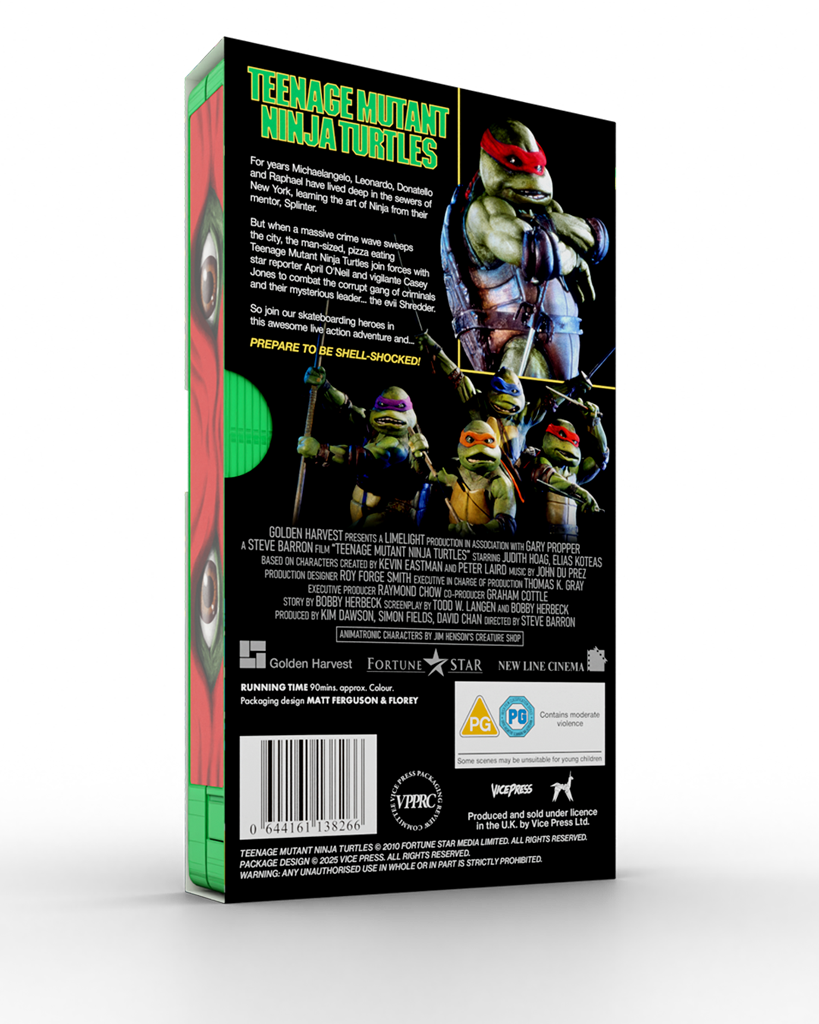 Teenage Mutant Ninja Turtles Slipcase Edition VHS Matt Ferguson back