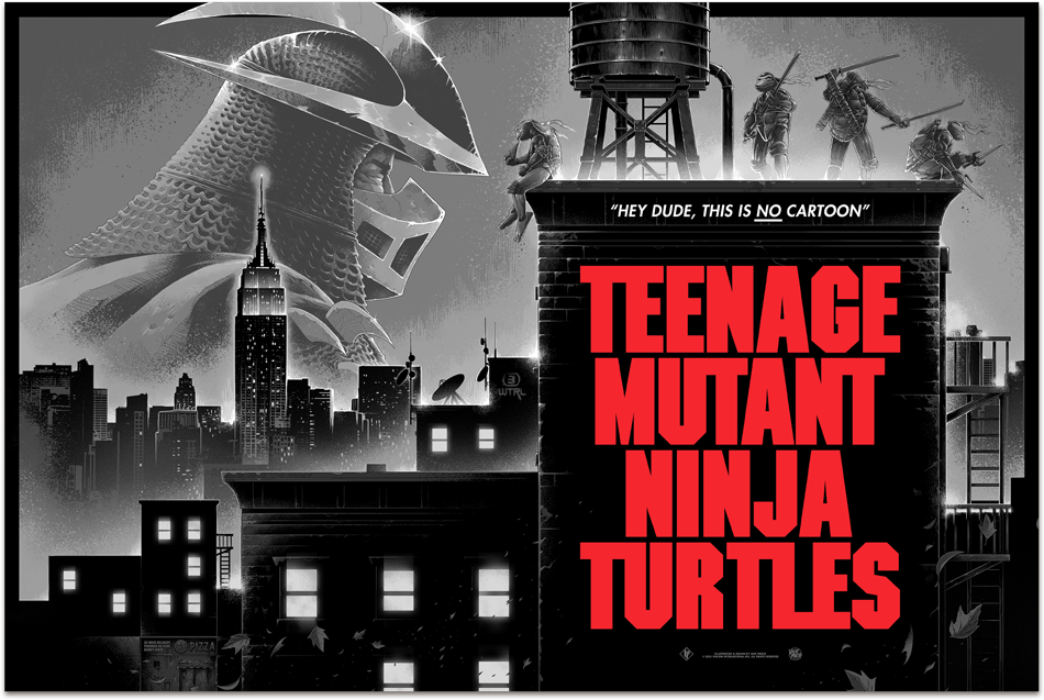 Teenage Mutant Ninja Turtles foil Variant Movie Poster by Luke Preece