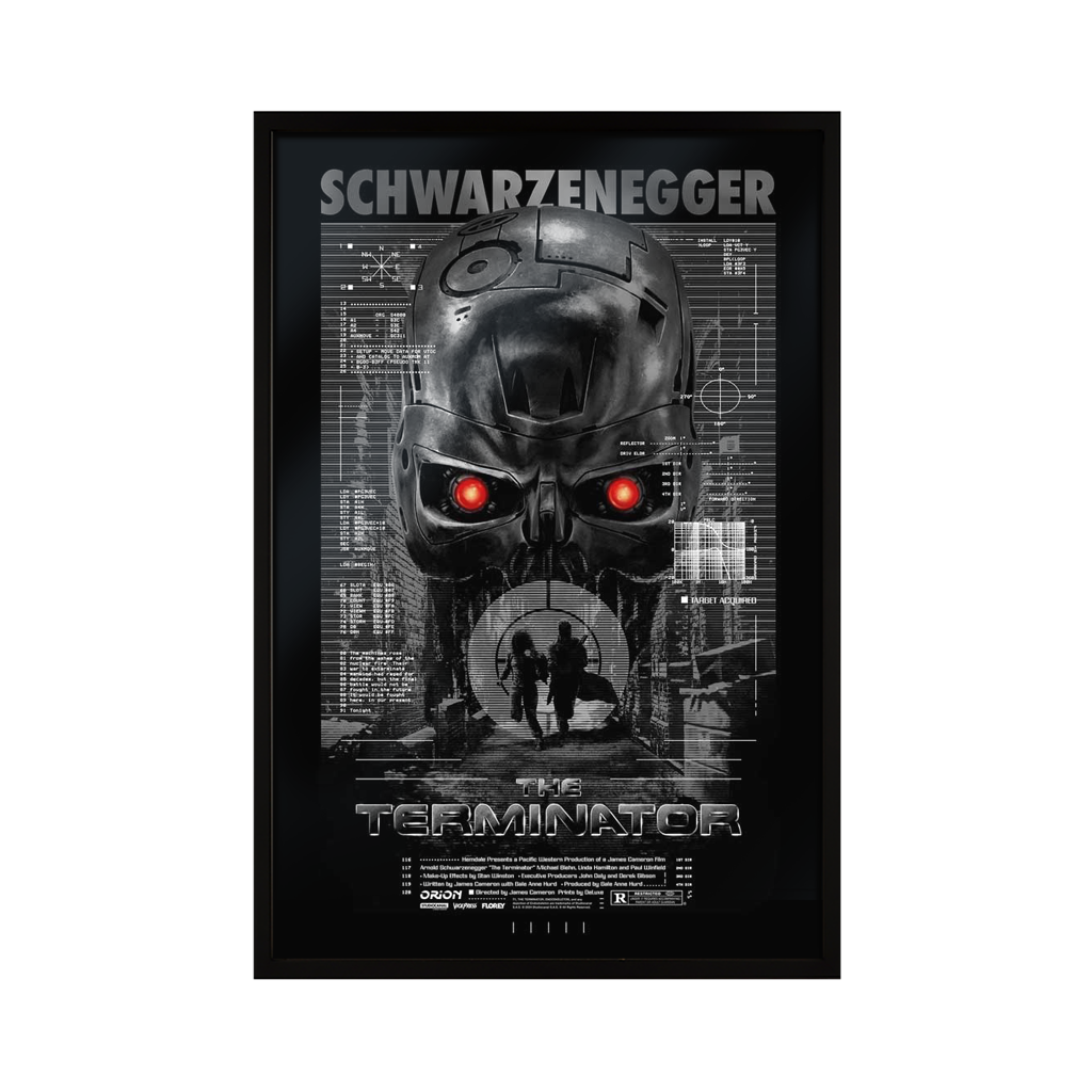 The Terminator variant Movie Poster By Florey in black frame