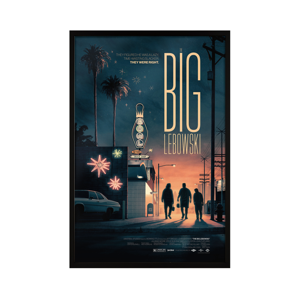 The big lebowski movie poster by Matt Ferguson in black frame