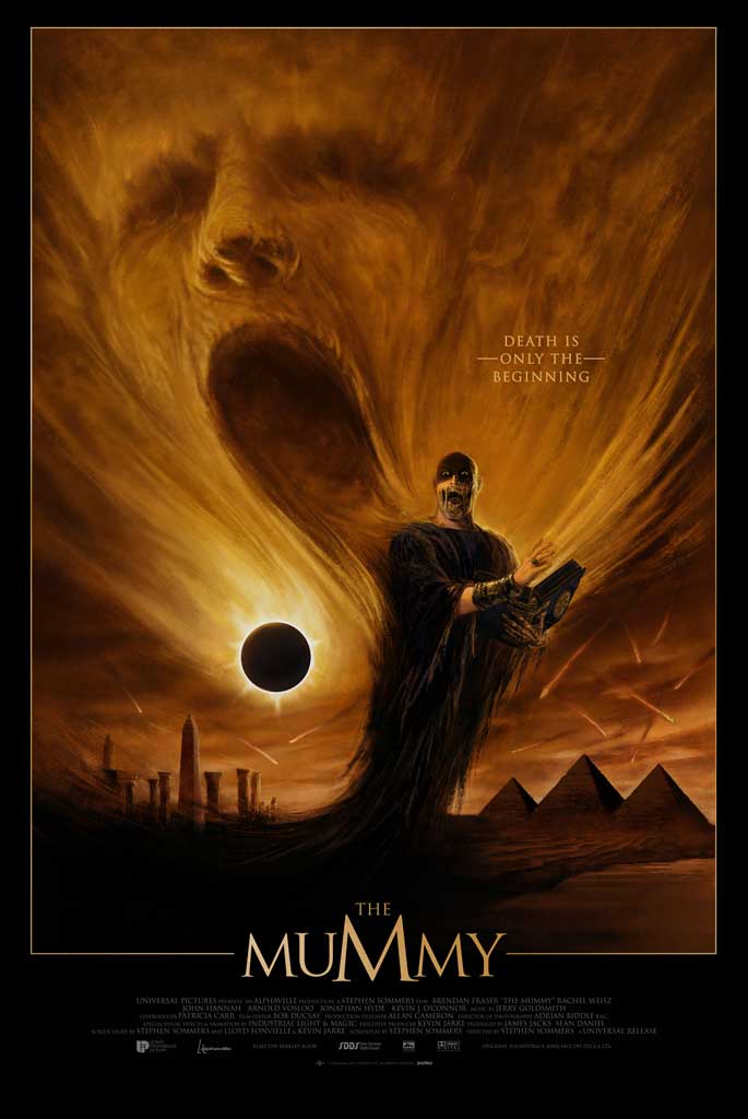 the mummy 1999 foil variant movie poster by James Bousema