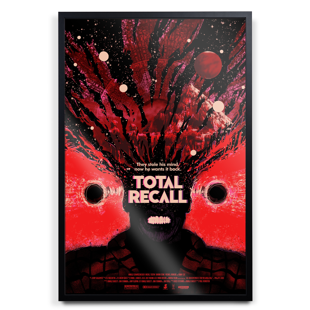 Total Recall Screen Print Movie Poster by Raid71 in black frame