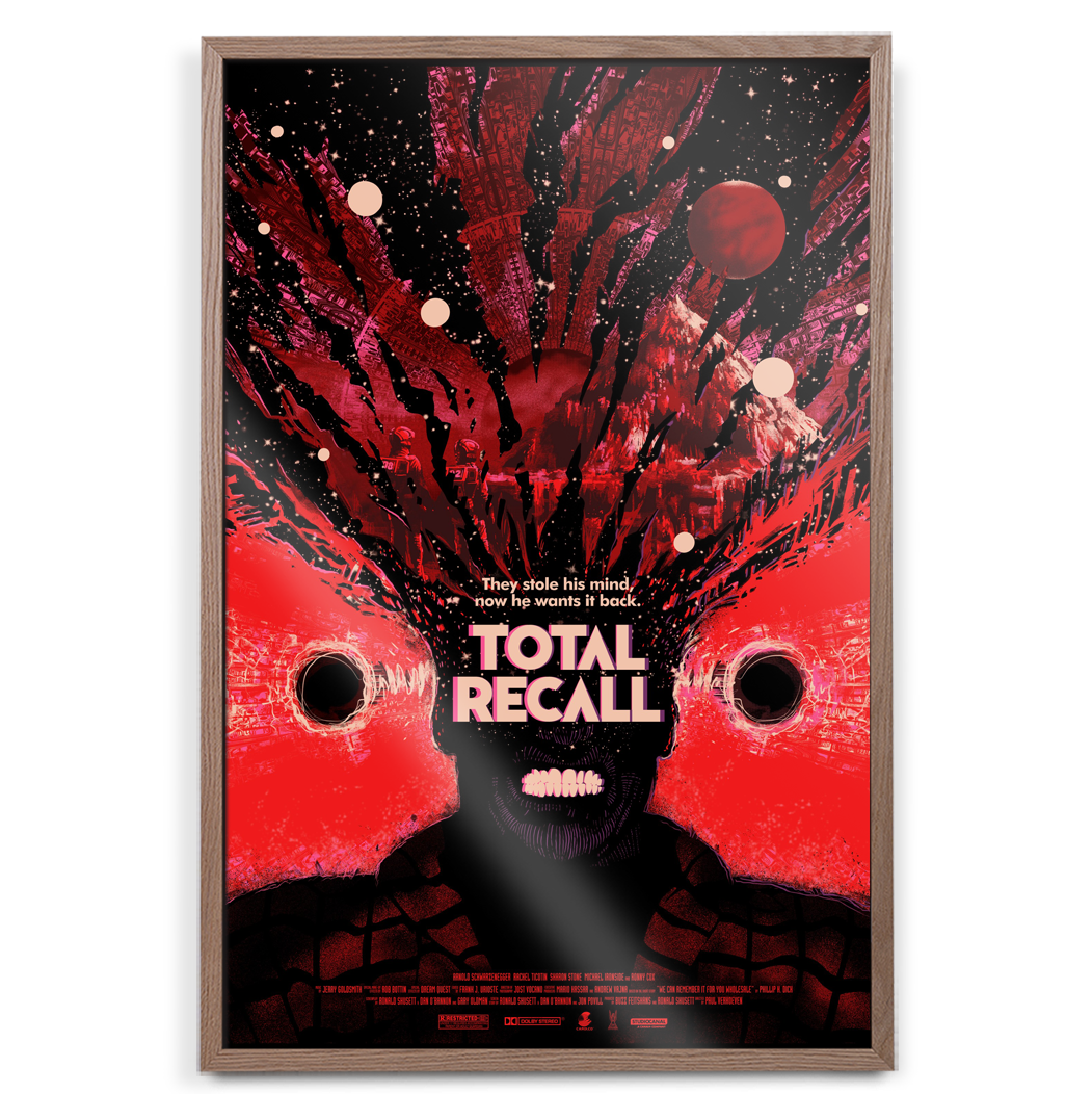 Total Recall Screen Print Movie Poster by Raid71 in natural frame