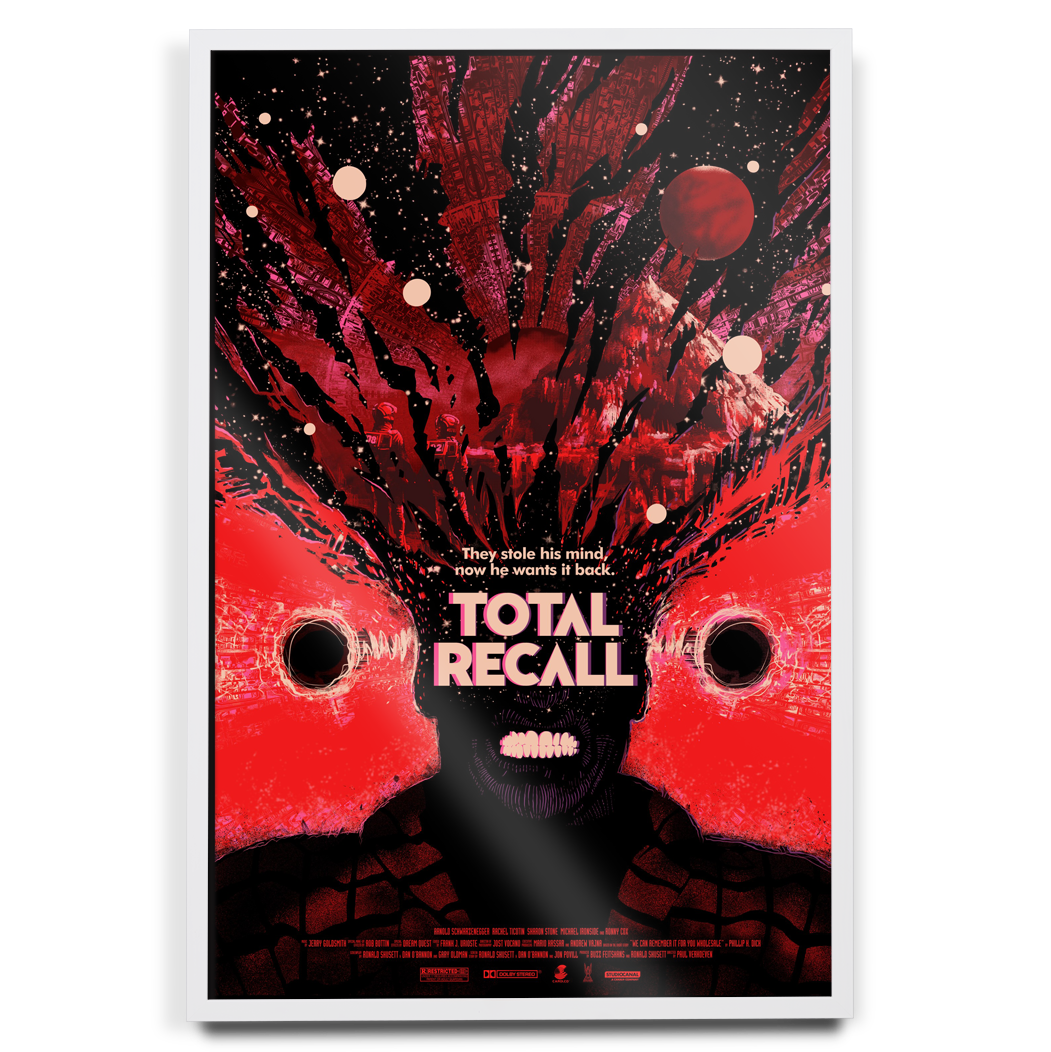 Total Recall Screen Print Movie Poster by Raid71 in white frame