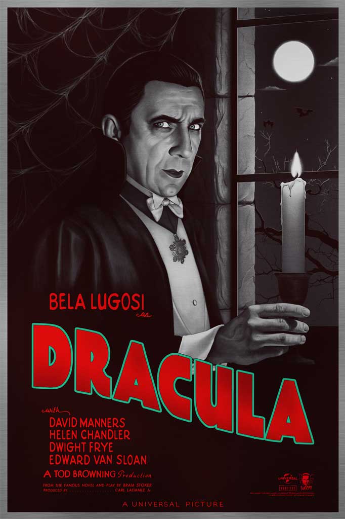 Universal Monsters Dracula foil variant movie poster by Sara Deck