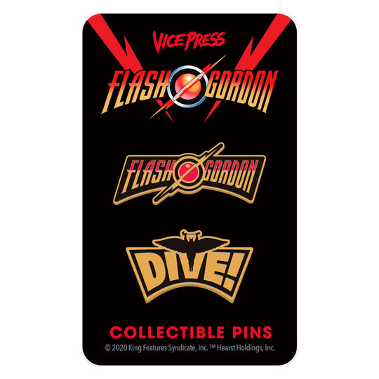 Flash Gordon "DIVE!" Enamel Pin Set