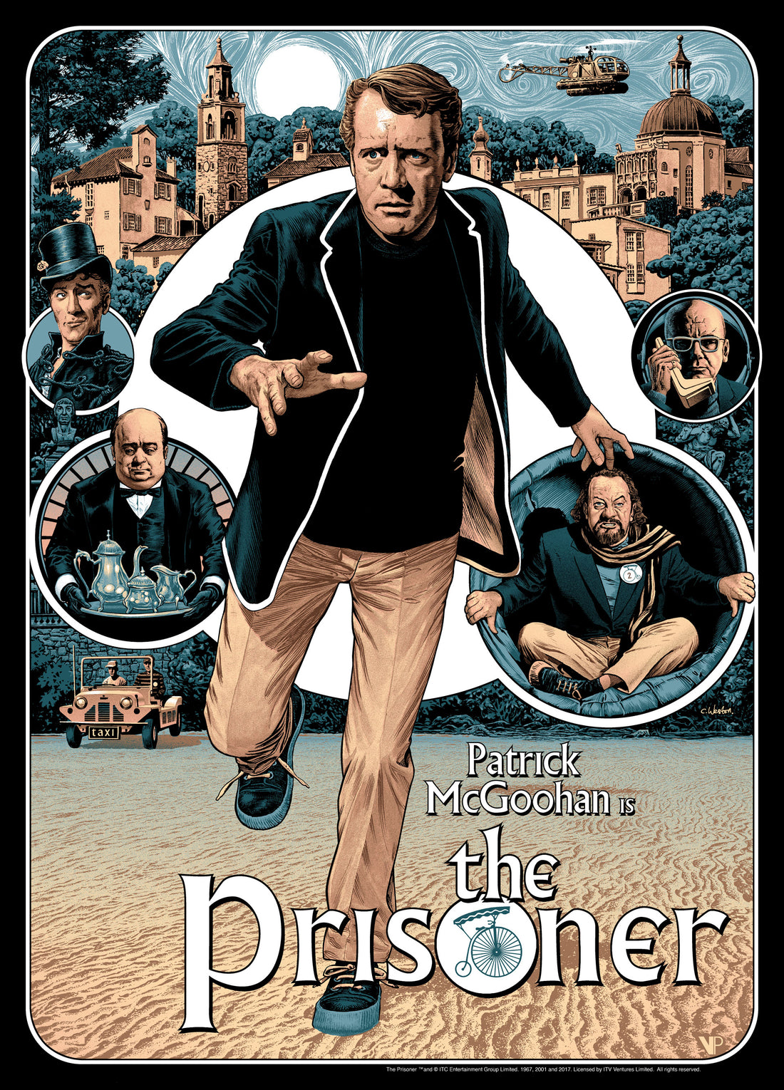 The Prisoner Official Licensed Limited Edition screen printed art poster Chris Weston Vice Press Variant