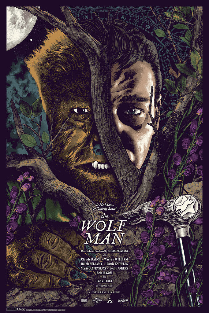 Anthony Petrie WOLF MAN artists proof art print SIGNED glow online in the dark poster