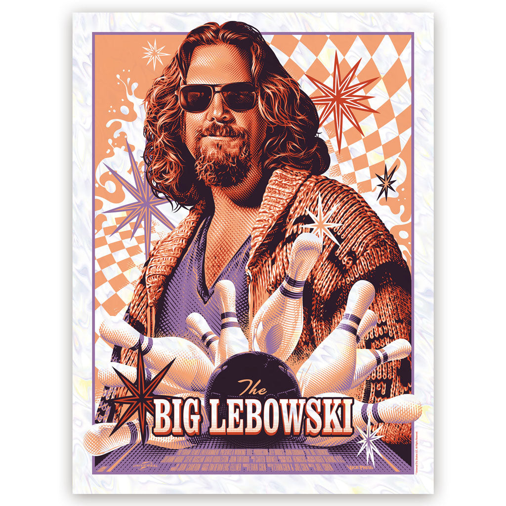 The Big Lebowski foil variant movie poster by Tracie Ching
