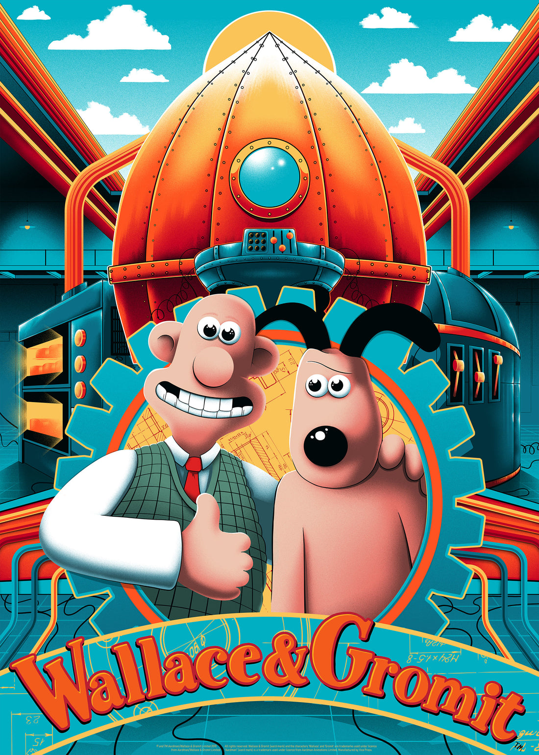 Wallace and Gromit Art Print Poster Arno Kiss